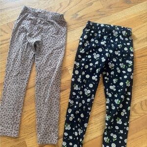 Cat & Jack Kids Leggings - Leopard and Floral Prints sz S 6/7